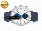 IWC Portuguese Chrono IW3716 Z+F 1:1 Best Edition White/Blue Dial on Blue Rubber Strap A69355 - Görsel 9