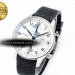 IWC Portuguese Chrono IW3716 Z+F 1:1 Best Edition White Dial on Black Rubber Strap A69355