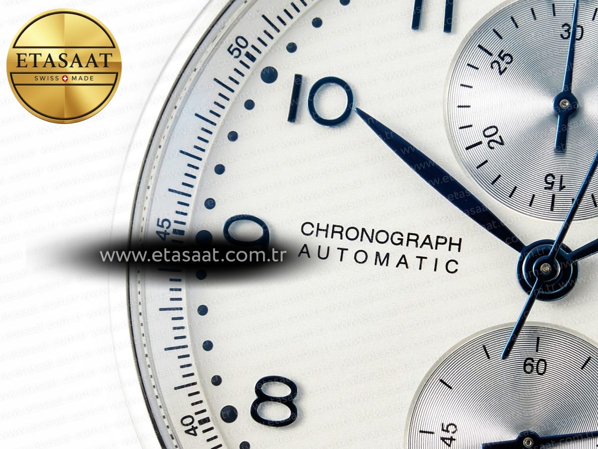 IWC Portuguese Chrono IW3716 Z+F 1:1 Best Edition White Dial on Black Rubber Strap A69355 - Görsel 12