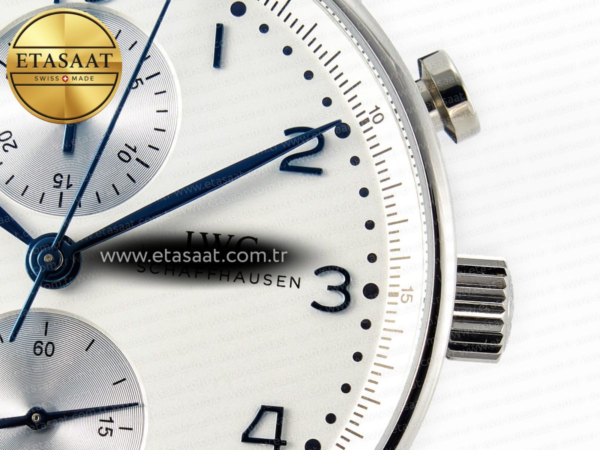 IWC Portuguese Chrono IW3716 Z+F 1:1 Best Edition White Dial on Black Rubber Strap A69355 - Görsel 13