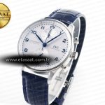 IWC Portuguese Chrono IW371605 ZF 1:1 Best Edition White Dial on Blue Leather Strap A69355