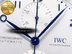 IWC Portuguese Chrono IW371605 ZF 1:1 Best Edition White Dial on Blue Leather Strap A69355 - Görsel 11