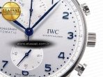 IWC Portuguese Chrono IW371605 ZF 1:1 Best Edition White Dial on Blue Leather Strap A69355 - Görsel 12