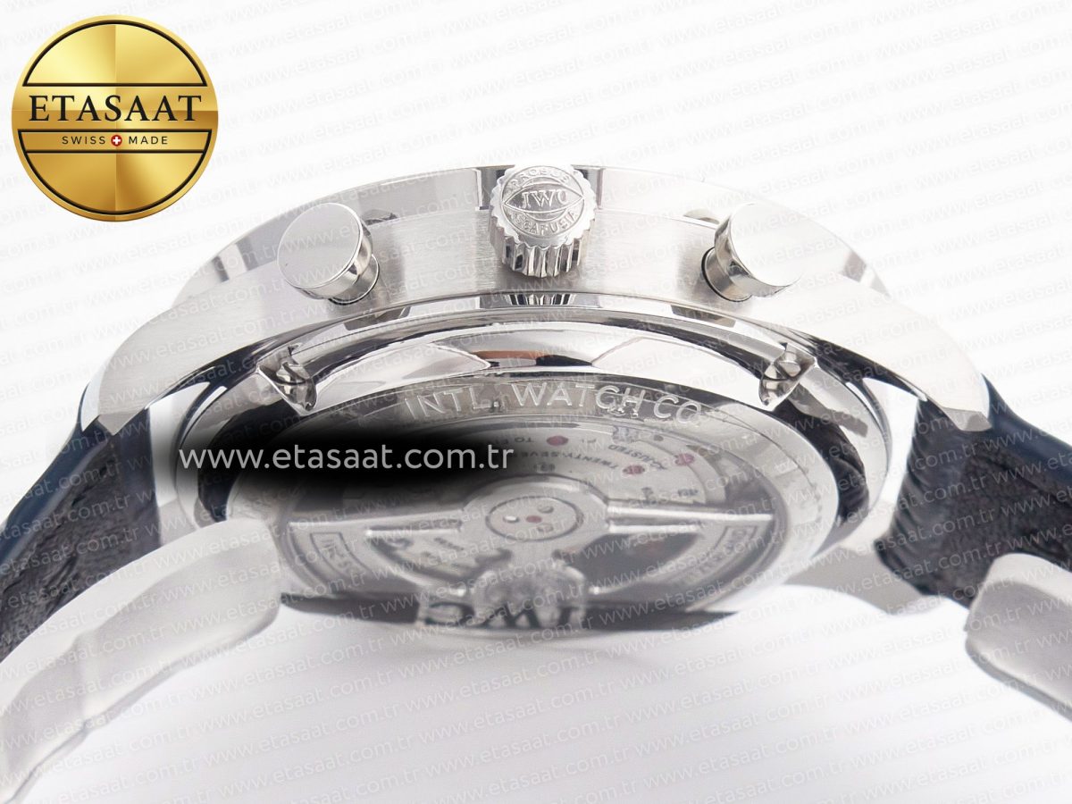 IWC Portuguese Chrono IW371605 ZF 1:1 Best Edition White Dial on Blue Leather Strap A69355 - Görsel 16