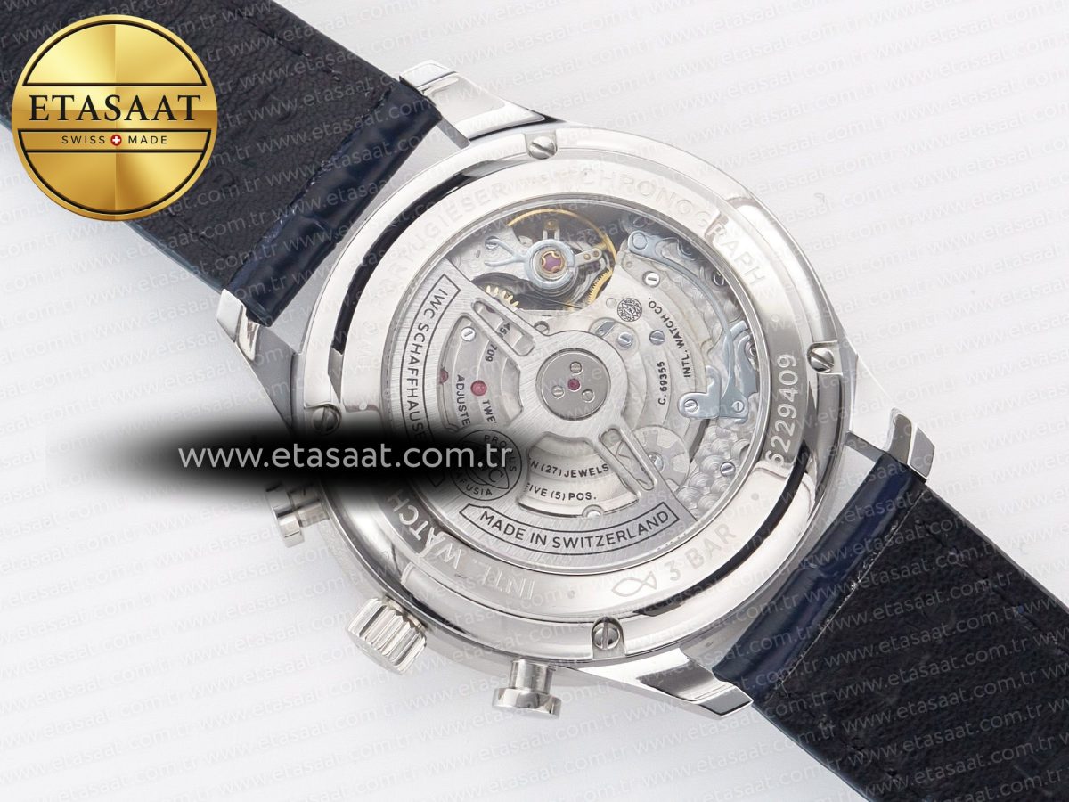 IWC Portuguese Chrono IW371605 ZF 1:1 Best Edition White Dial on Blue Leather Strap A69355 - Görsel 18
