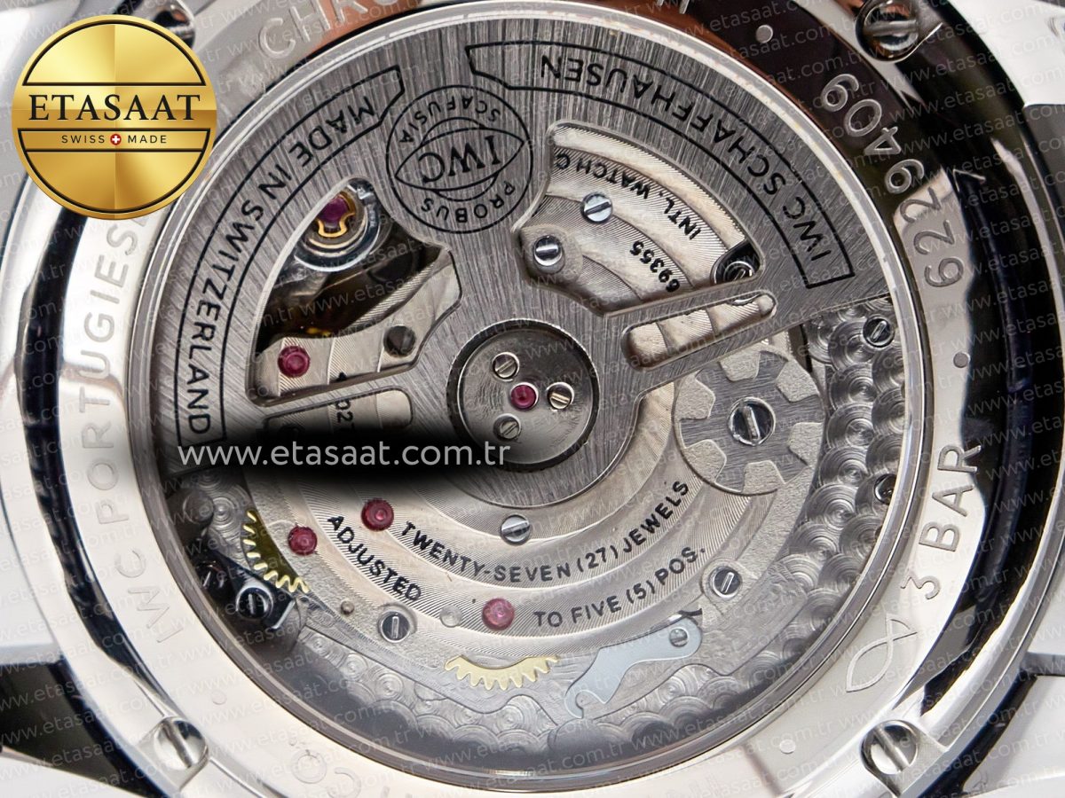 IWC Portuguese Chrono IW371605 ZF 1:1 Best Edition White Dial on Blue Leather Strap A69355 - Görsel 19