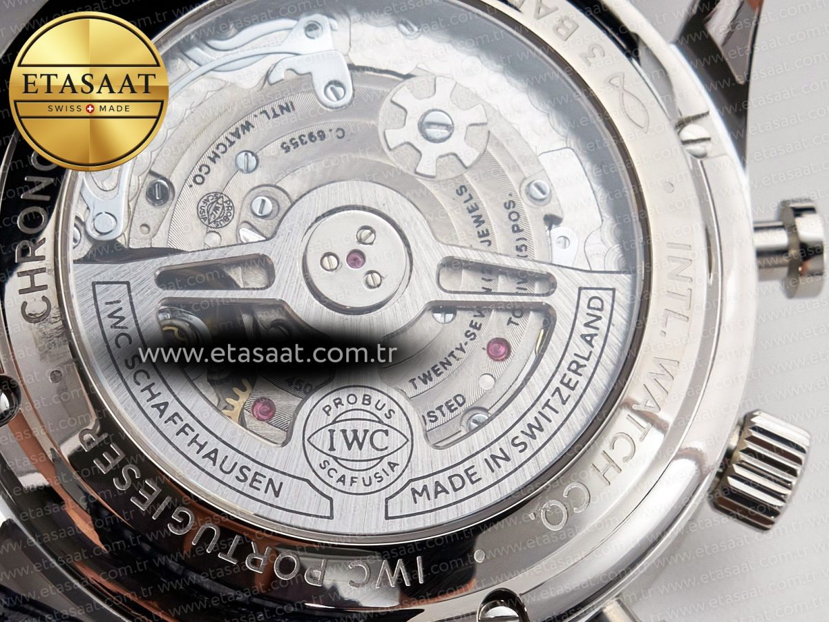 IWC Portuguese Chrono IW371605 ZF 1:1 Best Edition White Dial on Blue Leather Strap A69355 - Görsel 22