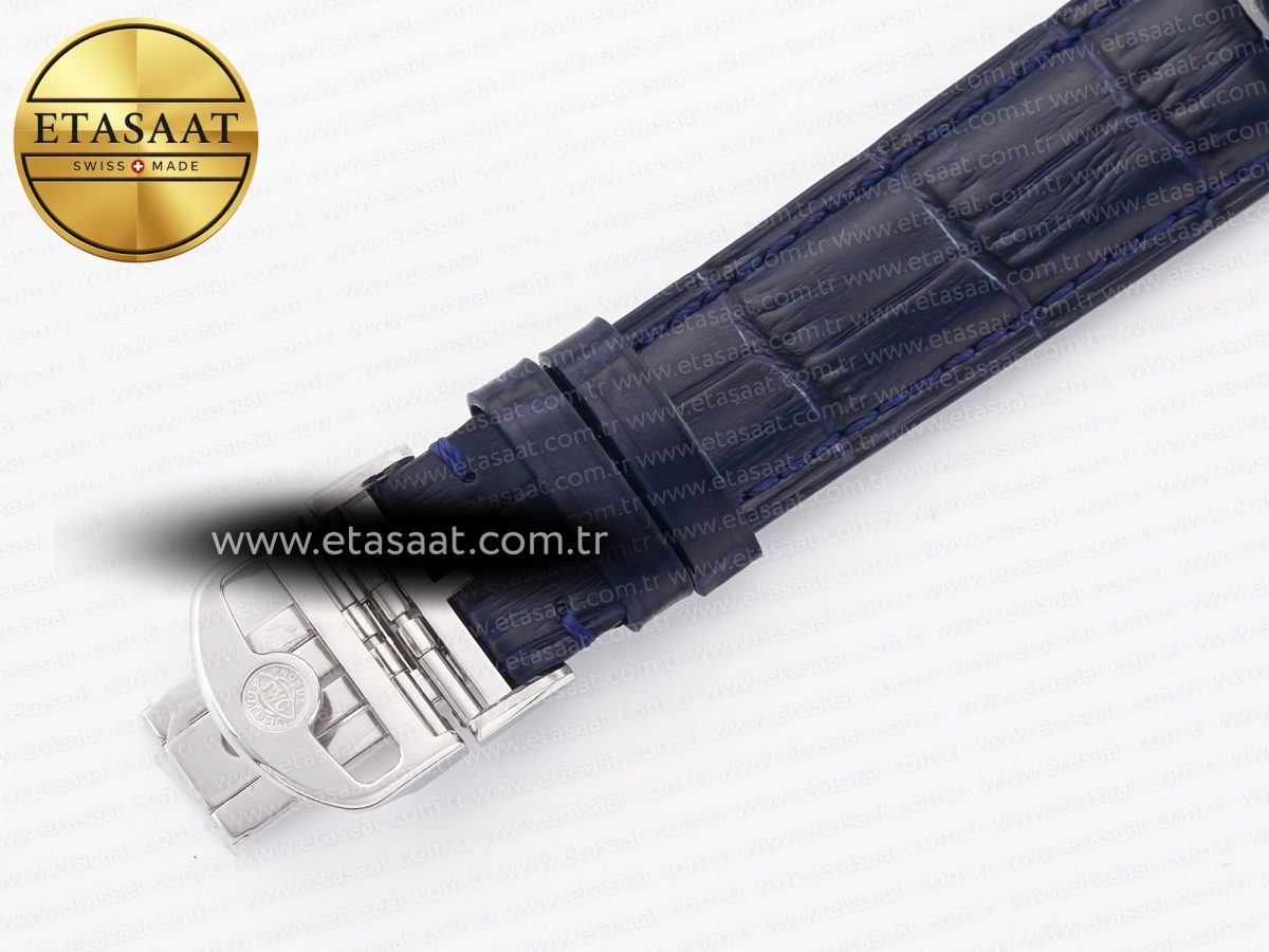 IWC Portuguese Chrono IW371605 ZF 1:1 Best Edition White Dial on Blue Leather Strap A69355 - Görsel 24
