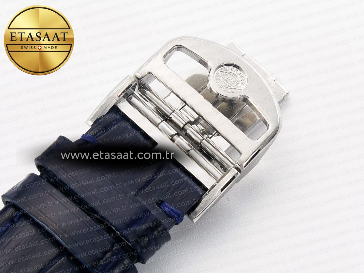 IWC Portuguese Chrono IW371605 ZF 1:1 Best Edition White Dial on Blue Leather Strap A69355 - Görsel 30