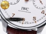 IWC Portuguese Real PR Real Annual Calendar IW5035 ZF 1:1 Best Edition White Dial RG Markers on Brown Leather Strap A52850 - Görsel 13