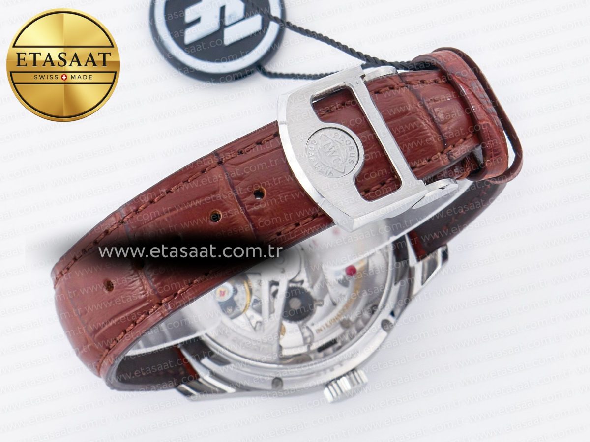 IWC Portuguese Real PR Real Annual Calendar IW5035 ZF 1:1 Best Edition White Dial RG Markers on Brown Leather Strap A52850 - Görsel 17