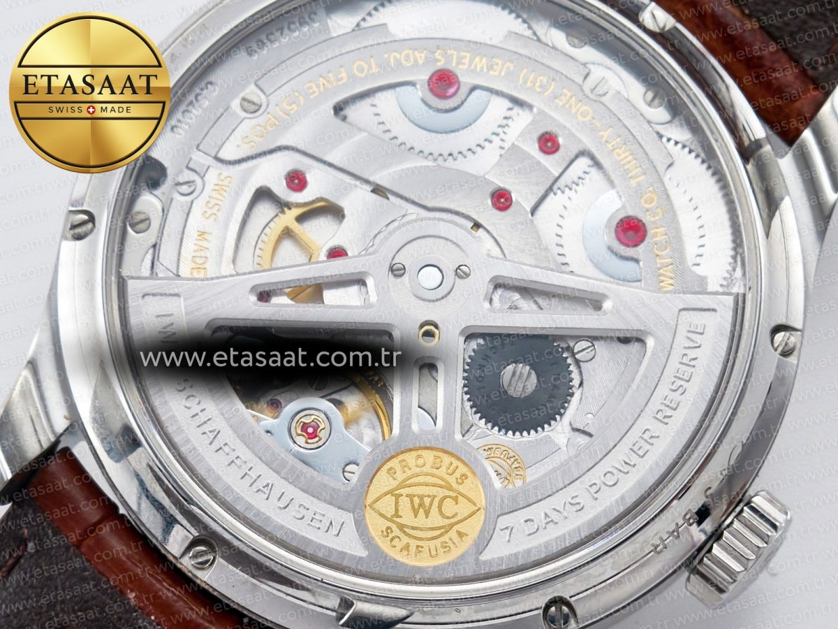 IWC Portuguese Real PR Real Annual Calendar IW5035 ZF 1:1 Best Edition White Dial RG Markers on Brown Leather Strap A52850 - Görsel 20