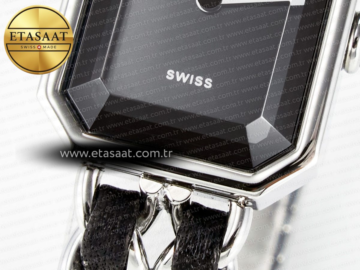 Chanel Ppremière Iconic Chain Watch SS BVF 1:1 Best Edition Black Dial on Chain Bracelet RONDA Quartz - Görsel 11