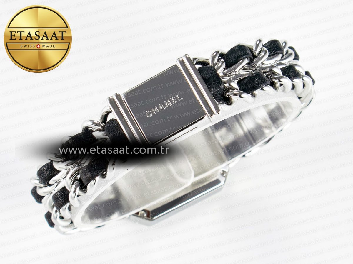 Chanel Ppremière Iconic Chain Watch SS BVF 1:1 Best Edition Black Dial on Chain Bracelet RONDA Quartz - Görsel 14