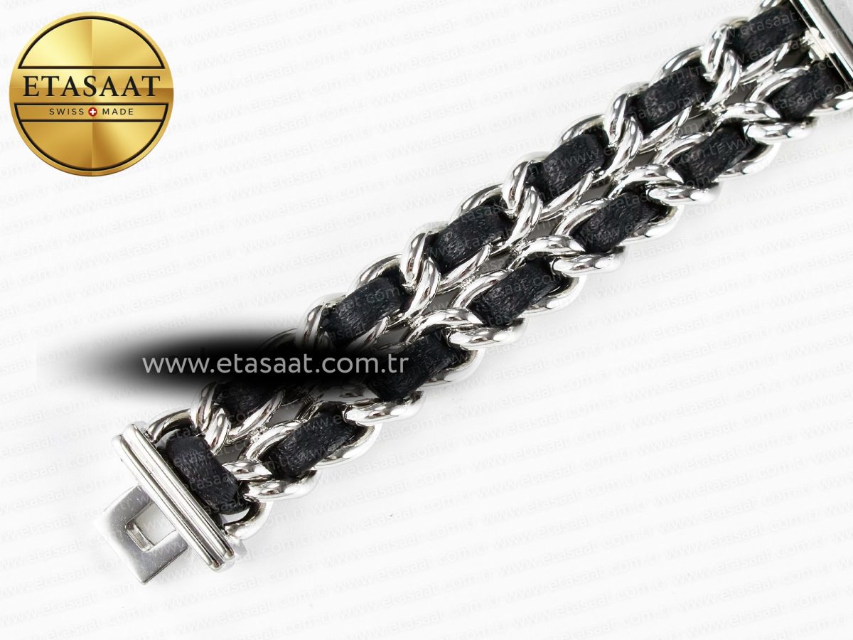 Chanel Ppremière Iconic Chain Watch SS BVF 1:1 Best Edition Black Dial on Chain Bracelet RONDA Quartz - Görsel 16