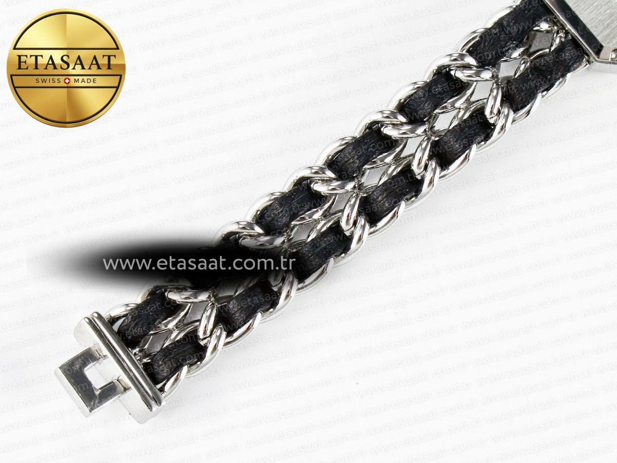 Chanel Ppremière Iconic Chain Watch SS BVF 1:1 Best Edition Black Dial on Chain Bracelet RONDA Quartz - Görsel 17