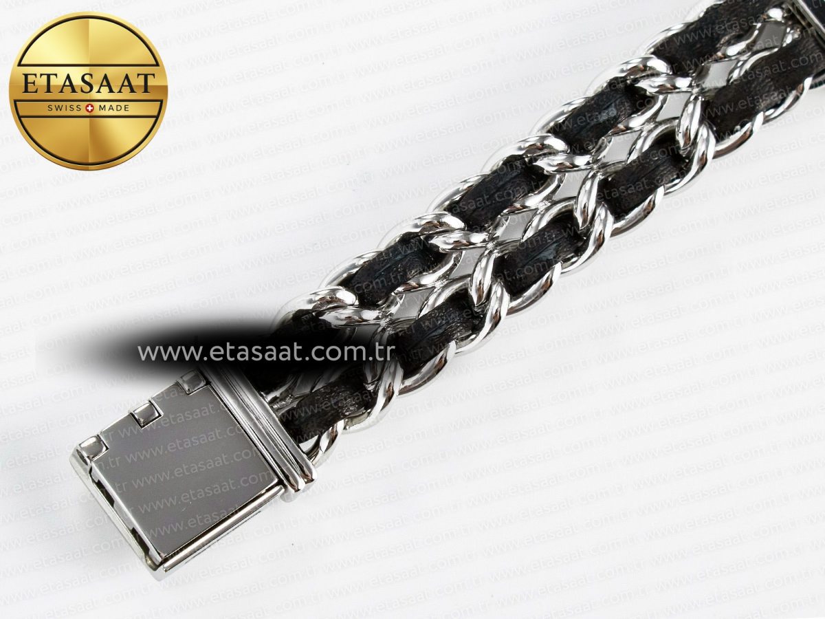 Chanel Ppremière Iconic Chain Watch SS BVF 1:1 Best Edition Black Dial on Chain Bracelet RONDA Quartz - Görsel 19