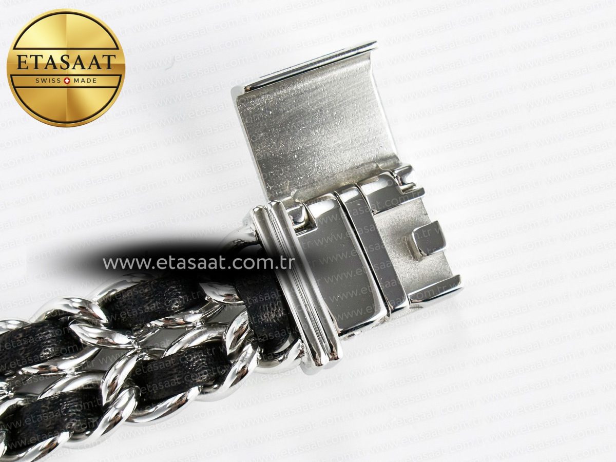 Chanel Ppremière Iconic Chain Watch SS BVF 1:1 Best Edition Black Dial on Chain Bracelet RONDA Quartz - Görsel 20