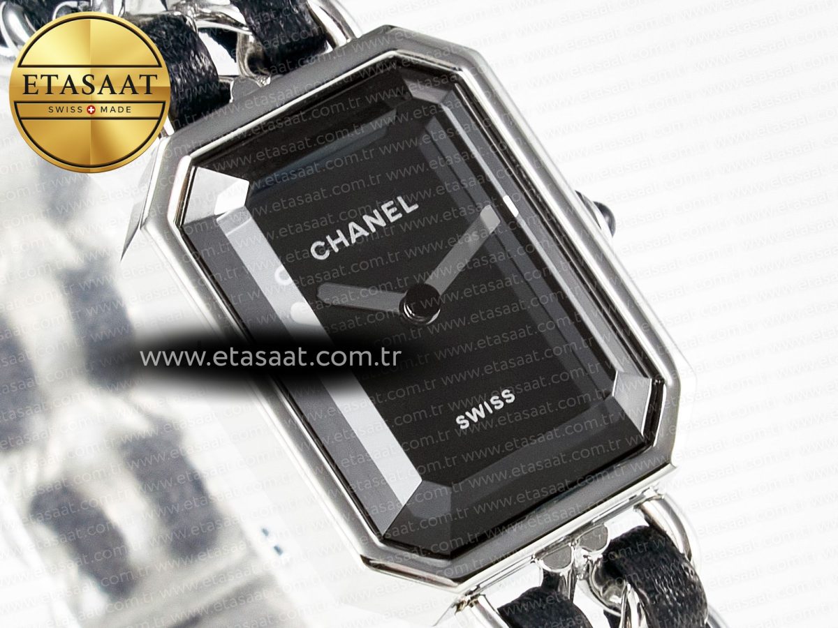 Chanel Ppremière Iconic Chain Watch SS BVF 1:1 Best Edition Black Dial on Chain Bracelet RONDA Quartz - Görsel 5