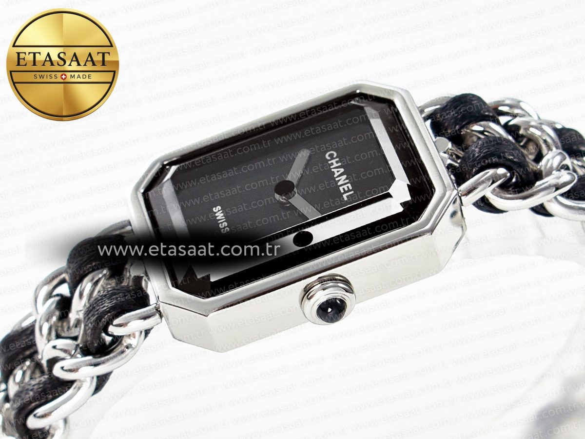 Chanel Ppremière Iconic Chain Watch SS BVF 1:1 Best Edition Black Dial on Chain Bracelet RONDA Quartz - Görsel 6