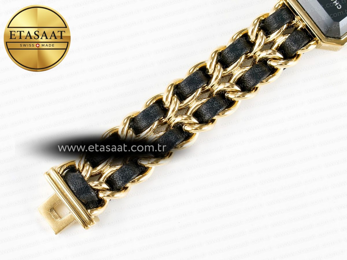 Chanel Ppremière Iconic Chain Watch YG BVF 1:1 Best Edition Black Dial on Chain Bracelet RONDA Quartz - Görsel 16