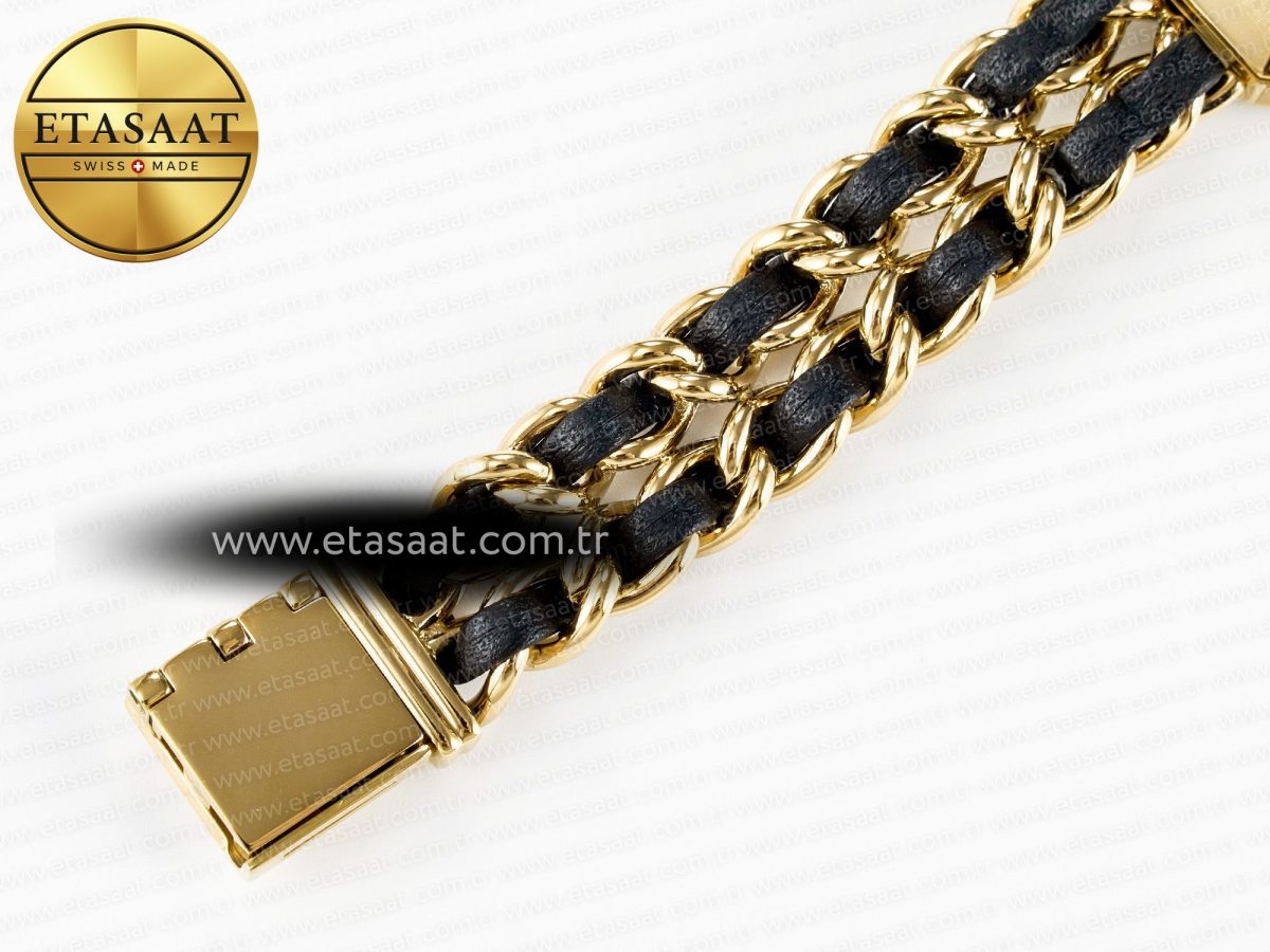 Chanel Ppremière Iconic Chain Watch YG BVF 1:1 Best Edition Black Dial on Chain Bracelet RONDA Quartz - Görsel 18
