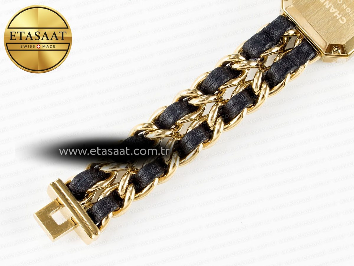Chanel Ppremière Iconic Chain Watch YG BVF 1:1 Best Edition Black Dial on Chain Bracelet RONDA Quartz - Görsel 19