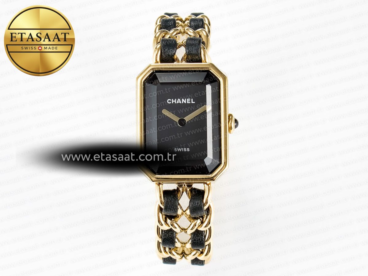 Chanel Ppremière Iconic Chain Watch YG BVF 1:1 Best Edition Black Dial on Chain Bracelet RONDA Quartz - Görsel 3