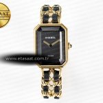 Chanel Première Zincir Bilezik YG Bvf Siyah Quartz Eta Saat - Görsel 3 - 1:1 Süper Klon Saat