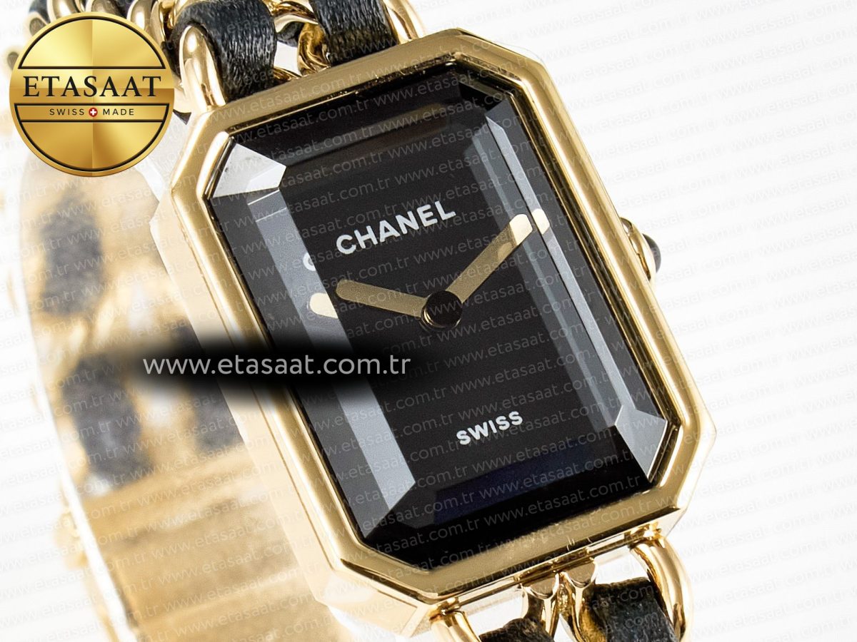 Chanel Ppremière Iconic Chain Watch YG BVF 1:1 Best Edition Black Dial on Chain Bracelet RONDA Quartz - Görsel 5