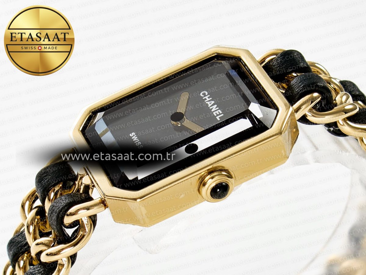 Chanel Ppremière Iconic Chain Watch YG BVF 1:1 Best Edition Black Dial on Chain Bracelet RONDA Quartz - Görsel 6