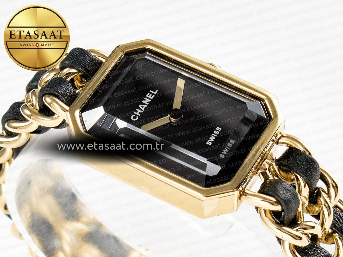 Chanel Ppremière Iconic Chain Watch YG BVF 1:1 Best Edition Black Dial on Chain Bracelet RONDA Quartz - Görsel 7