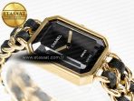 Chanel Ppremière Iconic Chain Watch YG BVF 1:1 Best Edition Black Dial on Chain Bracelet RONDA Quartz - Görsel 7