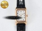 Jaeger Lecoultre Reverso Classic Duoface Small Seconds RG MGF Best Edition White Guilloché Dial on Black Leather Strap A854A - Görsel 4