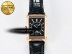Jaeger Lecoultre Reverso Classic Duoface Small Seconds RG MGF Best Edition White Guilloché Dial on Black Leather Strap A854A - Görsel 6