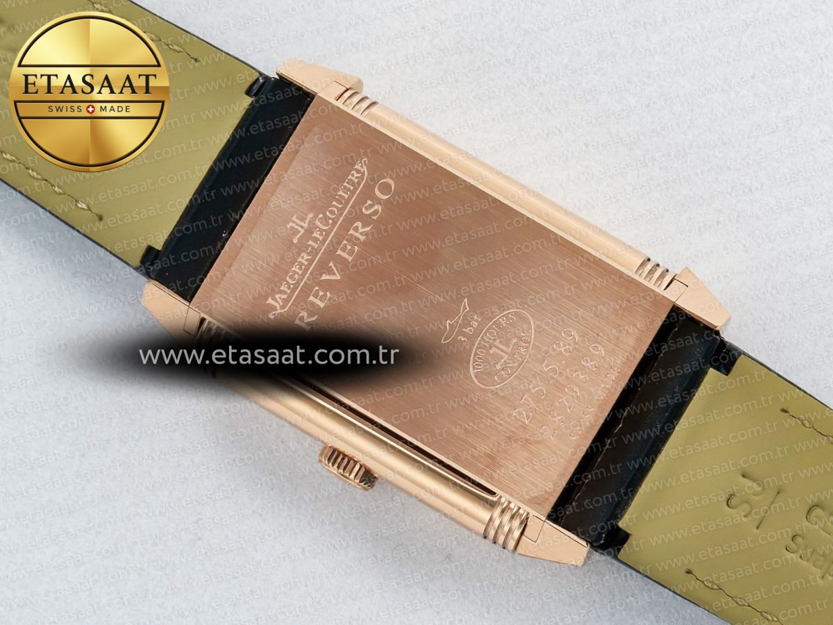 Jaeger Lecoultre Reverso Classic Duoface Small Seconds RG MGF Best Edition White Textured Dial on Black Leather Strap A854A - Görsel 20