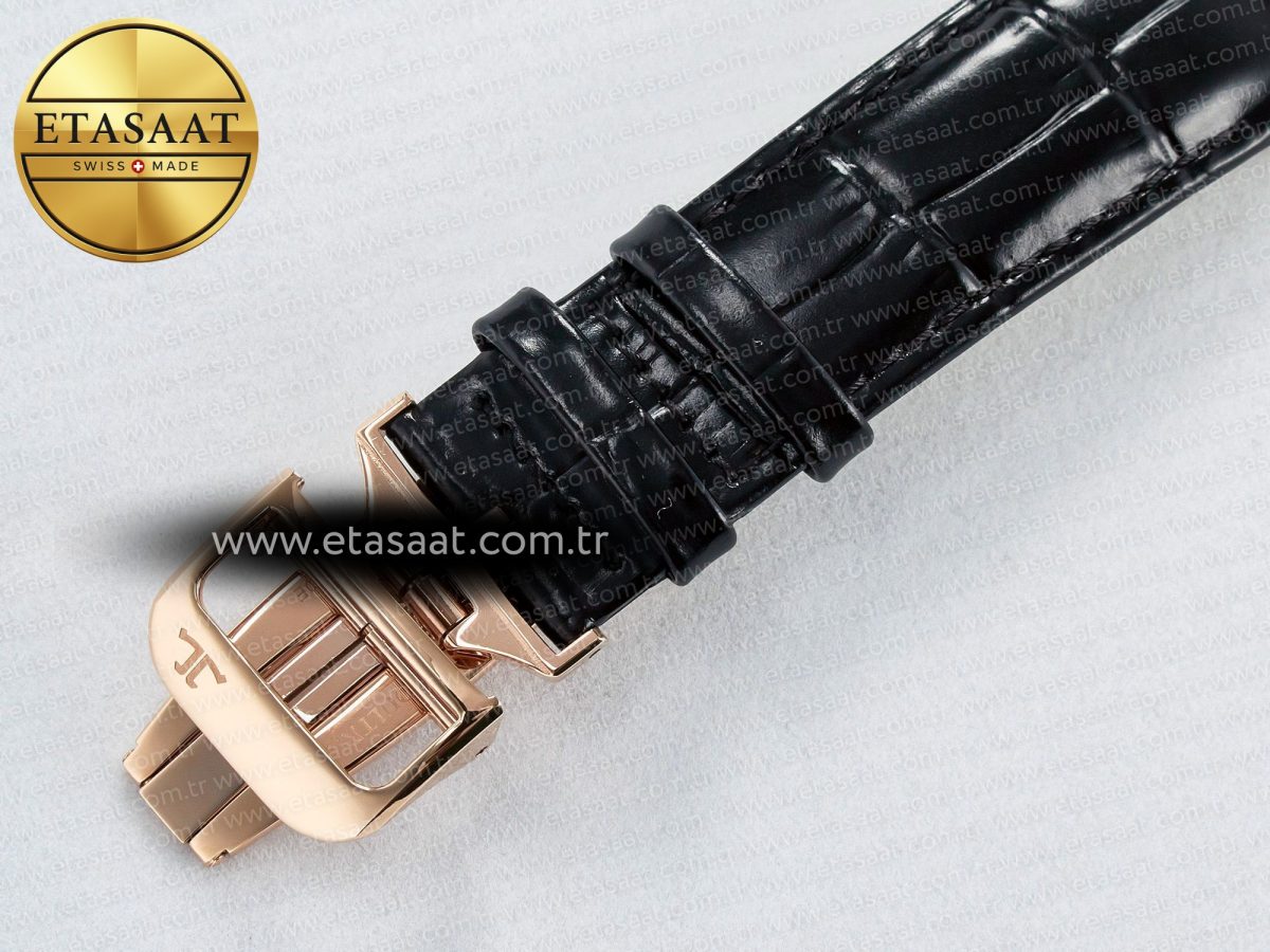 Jaeger Lecoultre Reverso Classic Duoface Small Seconds RG MGF Best Edition White Textured Dial on Black Leather Strap A854A - Görsel 21