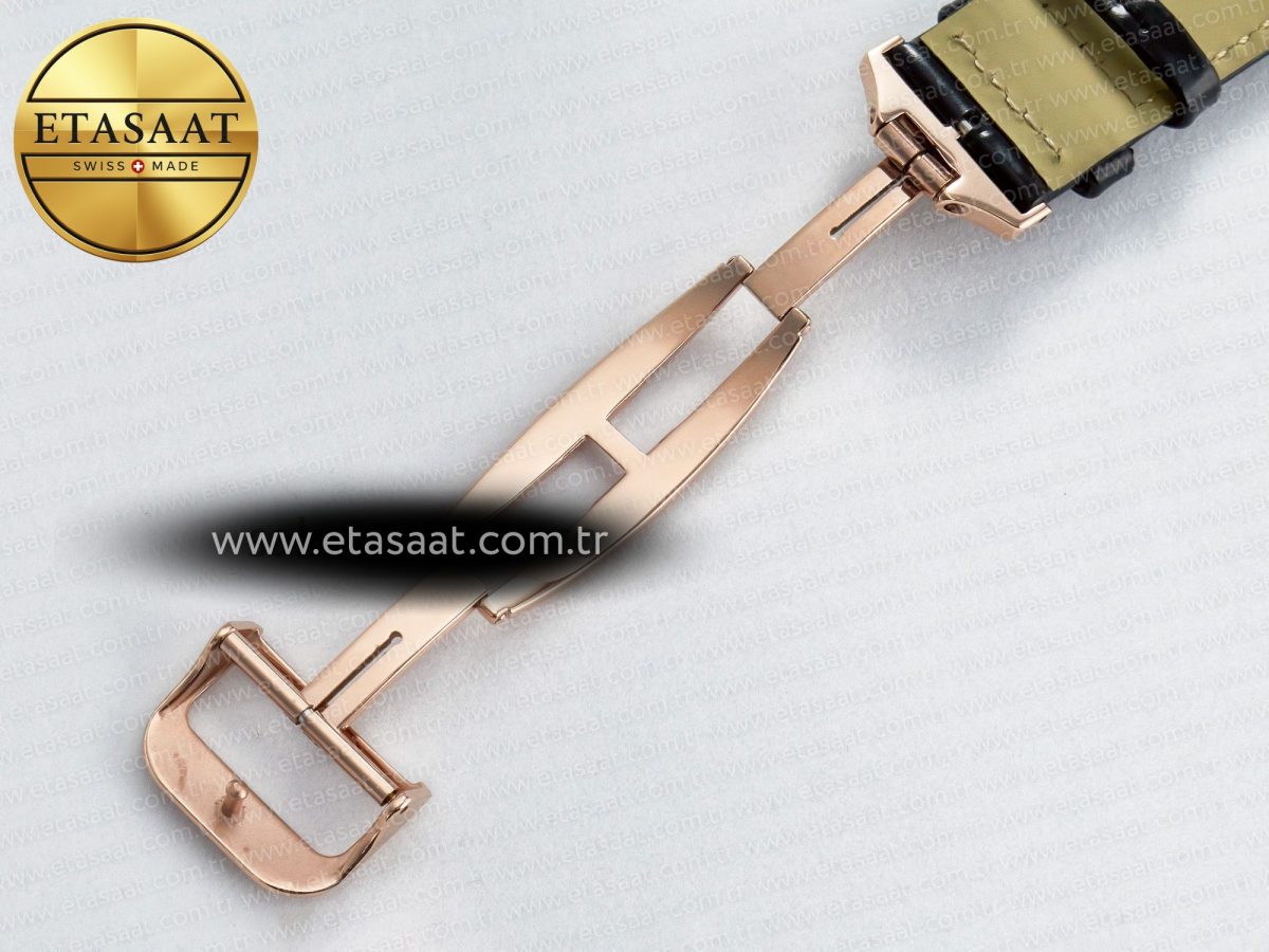 Jaeger Lecoultre Reverso Classic Duoface Small Seconds RG MGF Best Edition White Textured Dial on Black Leather Strap A854A - Görsel 26