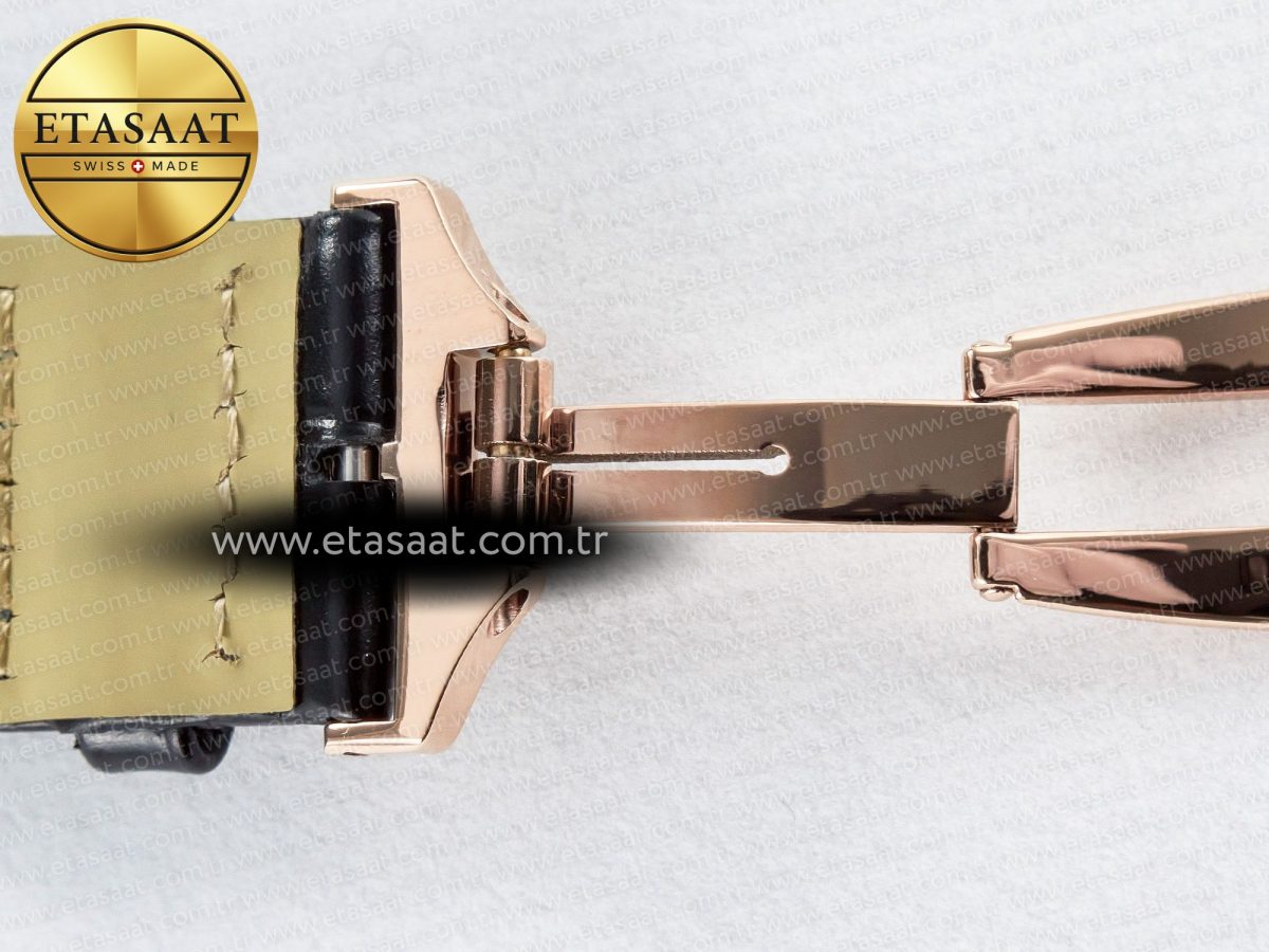 Jaeger Lecoultre Reverso Classic Duoface Small Seconds RG MGF Best Edition White Textured Dial on Black Leather Strap A854A - Görsel 31