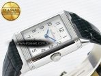 Jaeger Lecoultre Reverso Classic Duoface Small Seconds SS MGF Best Edition White Guilloché Dial on Black Leather Strap A854A - Görsel 10