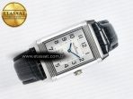 Jaeger Lecoultre Reverso Classic Duoface Small Seconds SS MGF Best Edition White Guilloché Dial on Black Leather Strap A854A - Görsel 12