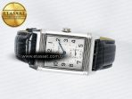 Jaeger Lecoultre Reverso Classic Duoface Small Seconds SS MGF Best Edition White Guilloché Dial on Black Leather Strap A854A - Görsel 13