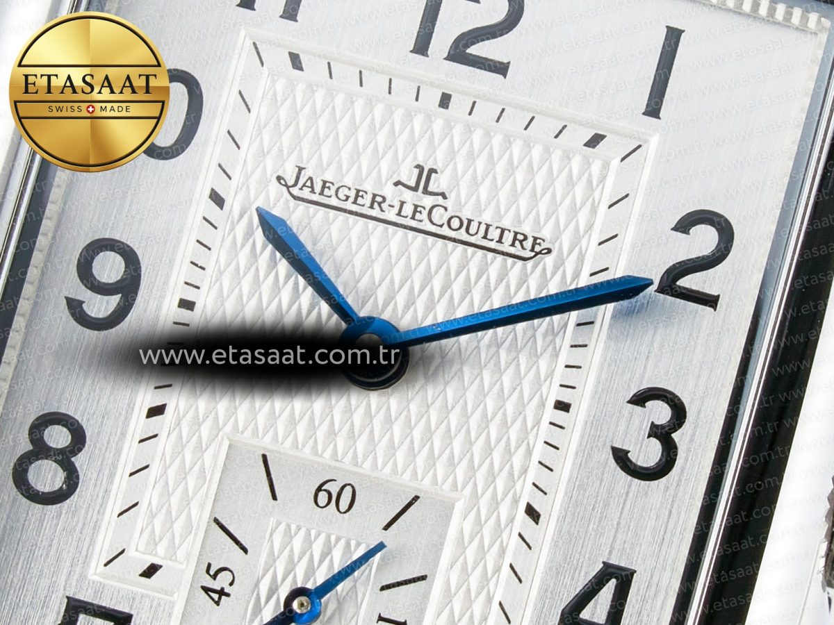 Jaeger Lecoultre Reverso Classic Duoface Small Seconds SS MGF Best Edition White Guilloché Dial on Black Leather Strap A854A - Görsel 14