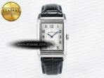 Jaeger Lecoultre Reverso Classic Duoface Small Seconds SS MGF Best Edition White Guilloché Dial on Black Leather Strap A854A - Görsel 3
