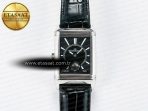 Jaeger Lecoultre Reverso Classic Duoface Small Seconds SS MGF Best Edition White Guilloché Dial on Black Leather Strap A854A - Görsel 6