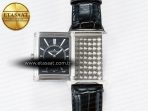 Jaeger Lecoultre Reverso Classic Duoface Small Seconds SS MGF Best Edition White Guilloché Dial on Black Leather Strap A854A - Görsel 7