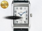 Jaeger Lecoultre Reverso Classic Duoface Small Seconds SS MGF Best Edition White Guilloché Dial on Black Leather Strap A854A - Görsel 8