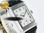 Jaeger Lecoultre Reverso Classic Duoface Small Seconds SS MGF Best Edition White Guilloché Dial on Black Leather Strap A854A - Görsel 9