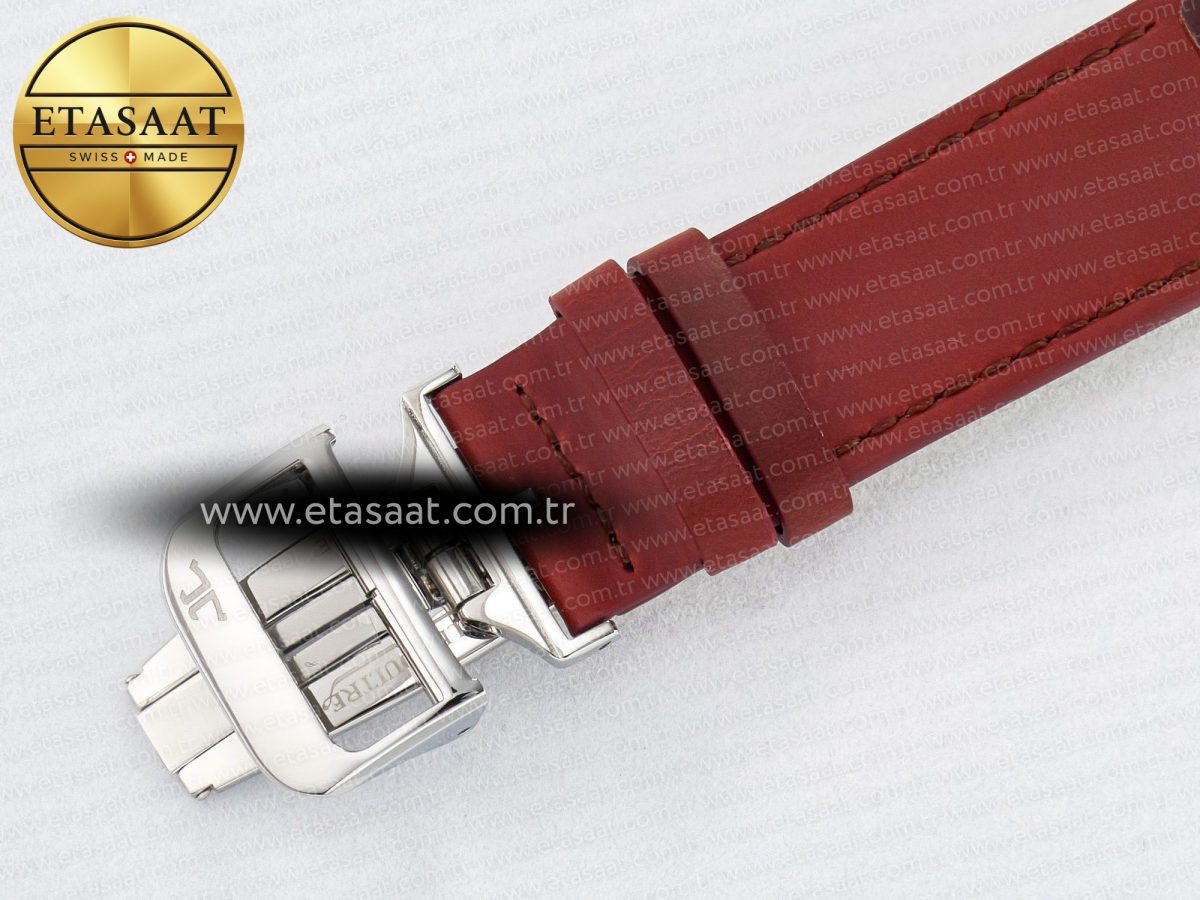 Jaeger Lecoultre Reverso Classic Duoface Small Seconds SS MGF Best Edition White Guilloché Dial on Red Leather Strap A854A - Görsel 21