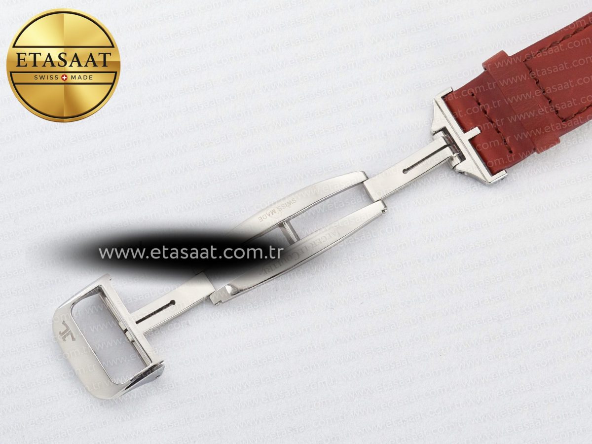 Jaeger Lecoultre Reverso Classic Duoface Small Seconds SS MGF Best Edition White Guilloché Dial on Red Leather Strap A854A - Görsel 26